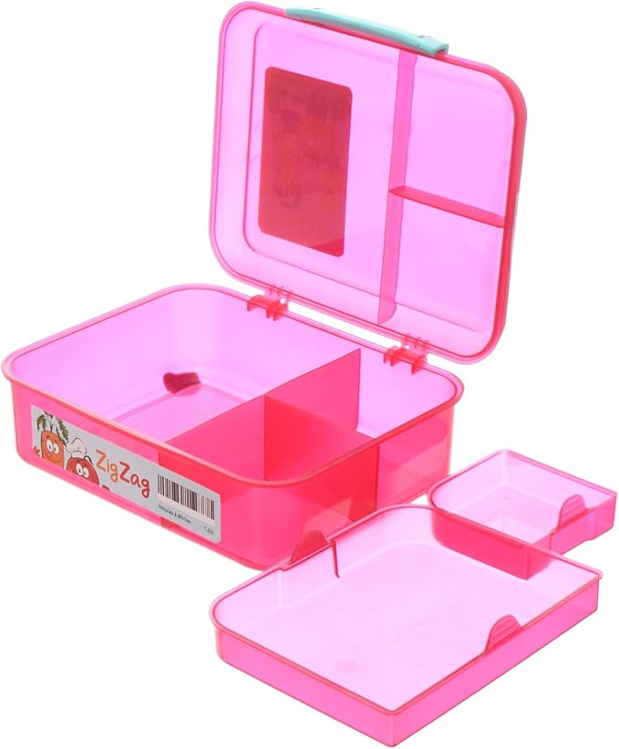 ZINNIA - Plastic ZigZag Lunch Box - 1.65 Liter - Fushia