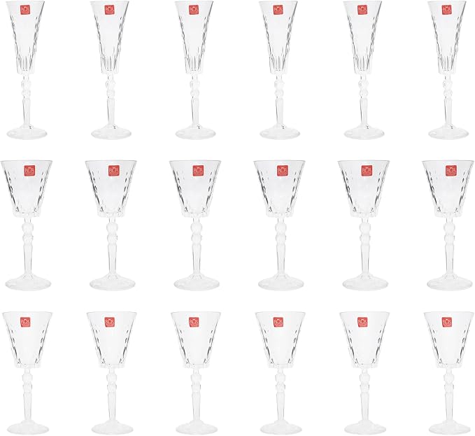 RCR Marilyn Crystal Glasses Set 18-Pieces