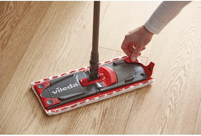 "Vileda Ultramax 2 in 1 Microfibre Polyester Mop Replacement - White and Red "