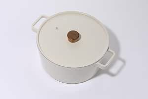 Neoflam FIKA Cast Aluminum Casserole 18,22,26cm with Casting lid Cream Beige Marble