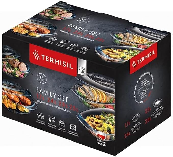 Termisil Cookware Set 7-Pieces, Clear