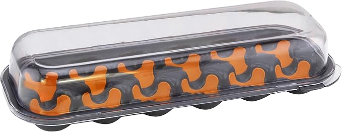 Q-lux Egg Saver Box| BPA Free Fridge Organizer with Lid & Handles | Refrigerator Storage Container | 12 Egg Tray L-00628 - Anthracite Orange