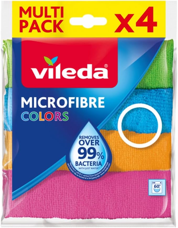 "Vileda Microfibre Pack of 4 Dish Cloths"