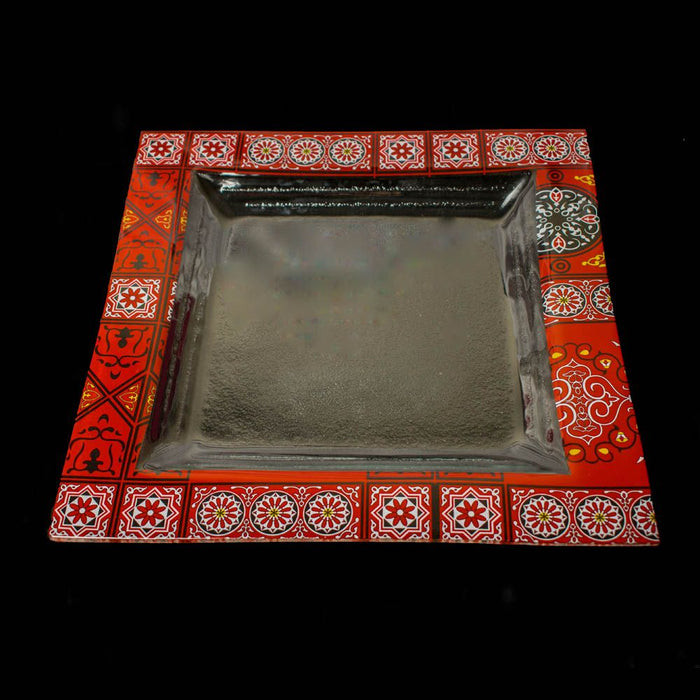 Rosa / Glass ( Kh.Red 35X35 CM serving Plate Square)