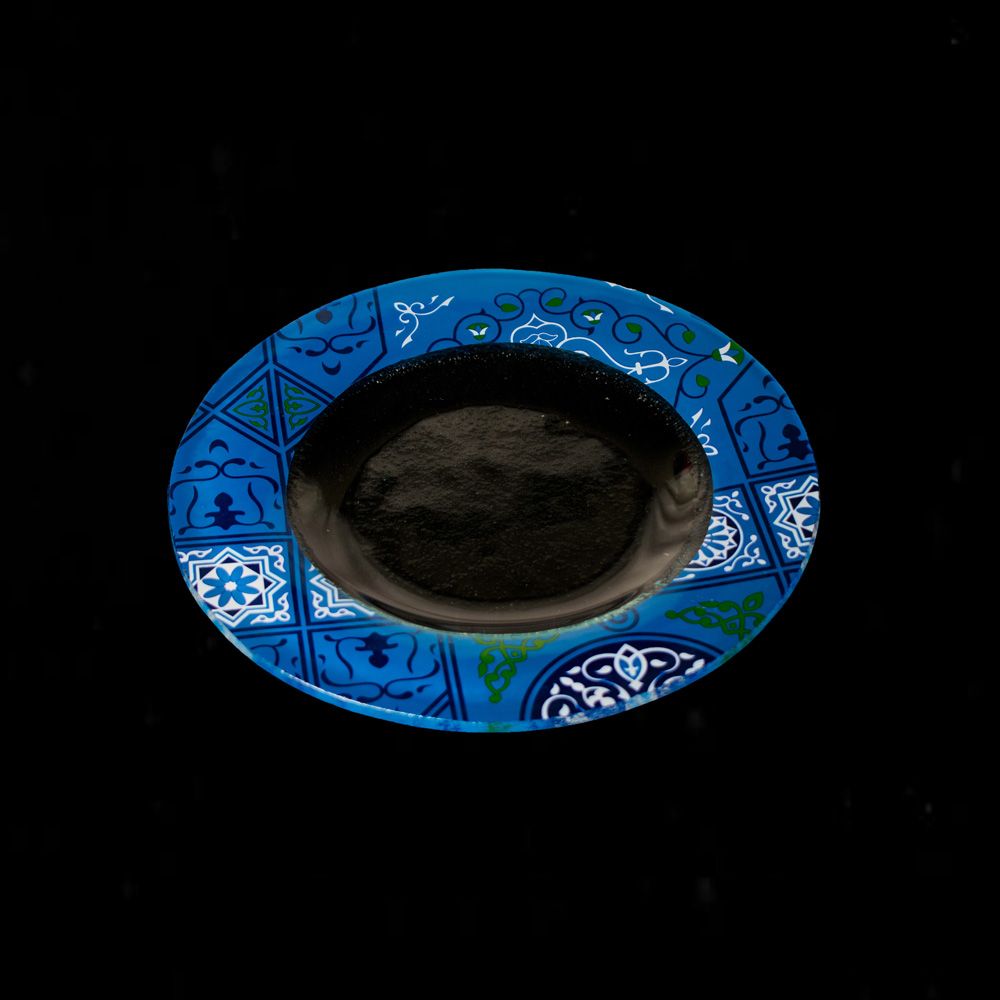 روزا / زجاج (طبق حلوى دائري أزرق خوخي 21 سم)