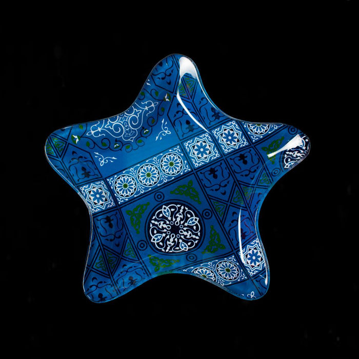 Rosa / Glass ( Kh.Blue 32X32 CM Serving Plate Star)A