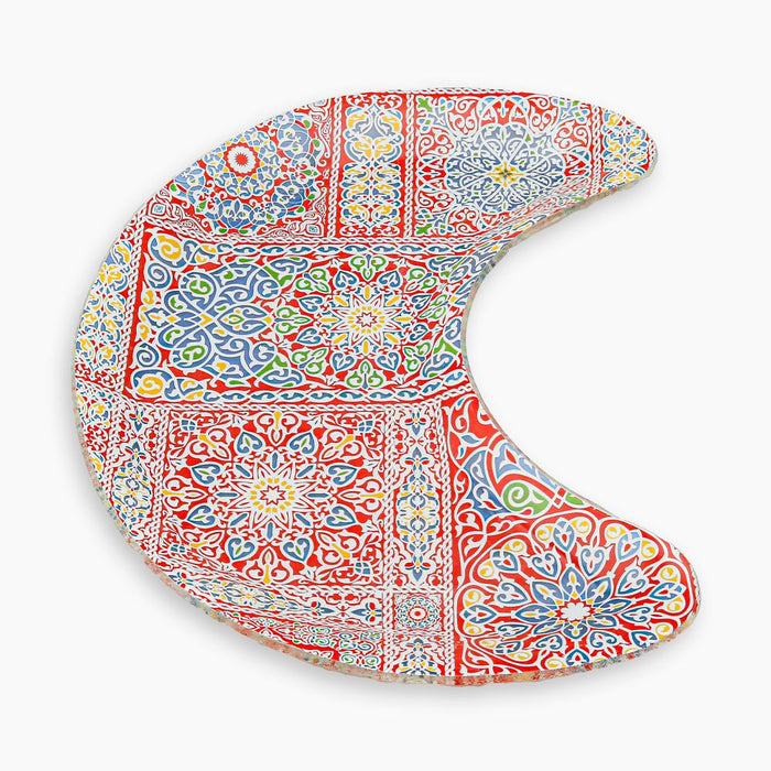 Rosa / Glass ( Yameesh Blue 39 X 19 CM serving Plate Crescent )