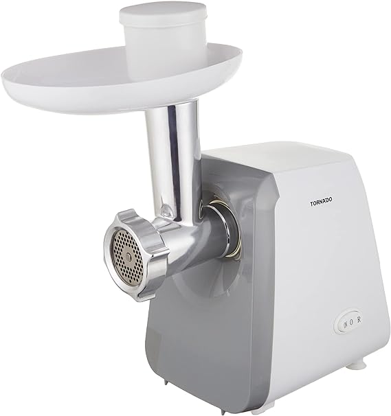 Husseinyoussef Tornado Meat Grinder 1200 with stainless steel body and grinding plates, designed for efficient meat processing.