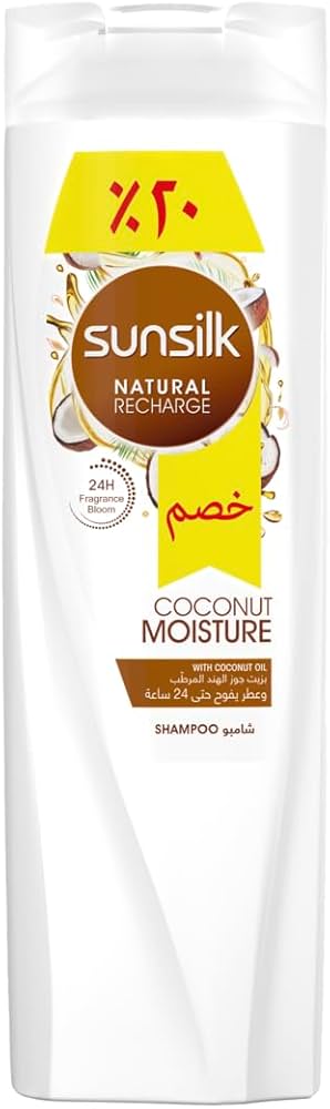 Unilever Sunsilk Coconut Conditioner 350ml bottle with coconut-themed label and cap, designed for smooth, nourished hair.