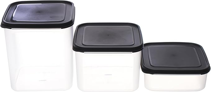" Aksa Plastic Trio Pantry 3-Pieces Set, Multicolor "