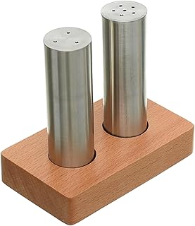 " Zinnia Light Wood Salt and Pepper Shaker Set, Short "