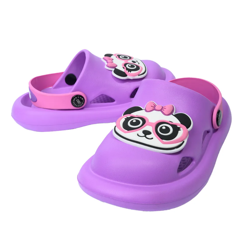 Kids' Clog Panda slippers by CUBS, featuring playful panda design and comfortable slip-on style for children.