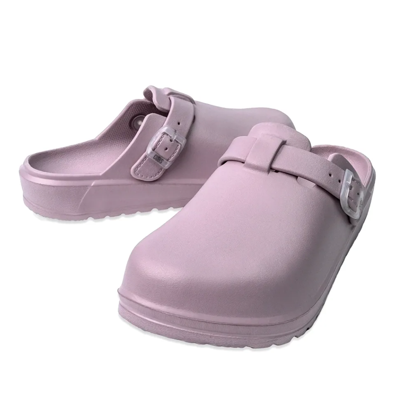 Adult taupe CUBS clog slippers with open-back design, soft material, and slip-on style for comfortable indoor wear.