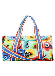 CUBS Crazy Monsters medium duffle bag with colorful monster print and sturdy handles, ideal for travel or gym use.