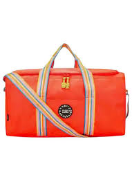 CUBS Peach Weekender Duffel Bag in soft peach color with sturdy handles and spacious interior for travel or gym use.