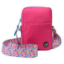 Hot pink crossbody bag by CUBS with adjustable strap and sleek design, perfect for casual or stylish outings.