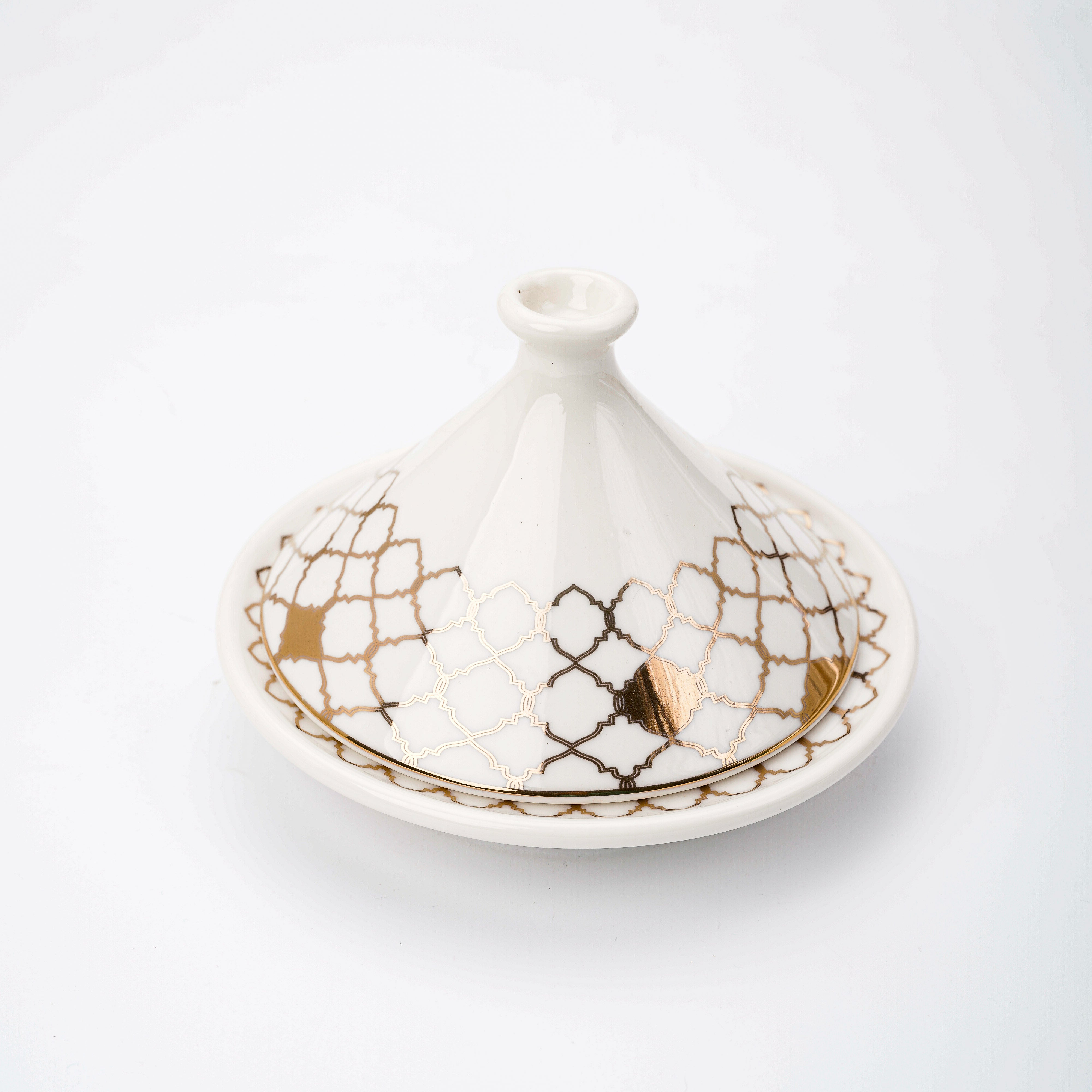 Rose-colored Marrakech ????? with cover, traditional Moroccan ceramic dish with intricate patterns, by ROSA.