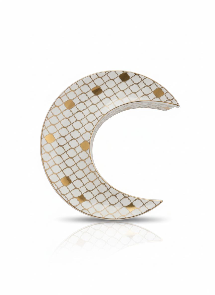 Crescent Moon Porcelain Serving Dish with Lid - Hussein Youssef