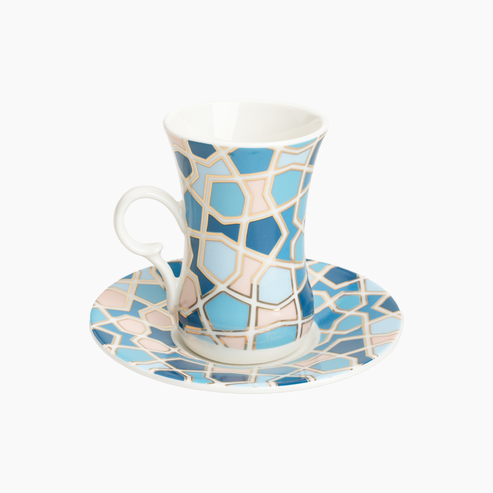 TURATH BLUE طقم استكانه+طبق