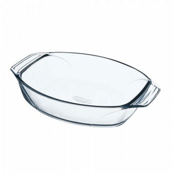 PYREX أرب بيضاوى أوبتيموم بمسكا، حاوية زجاجية بيضاوية مع غطاء محكم، مثالية للطهي والتخزين في المطبخ