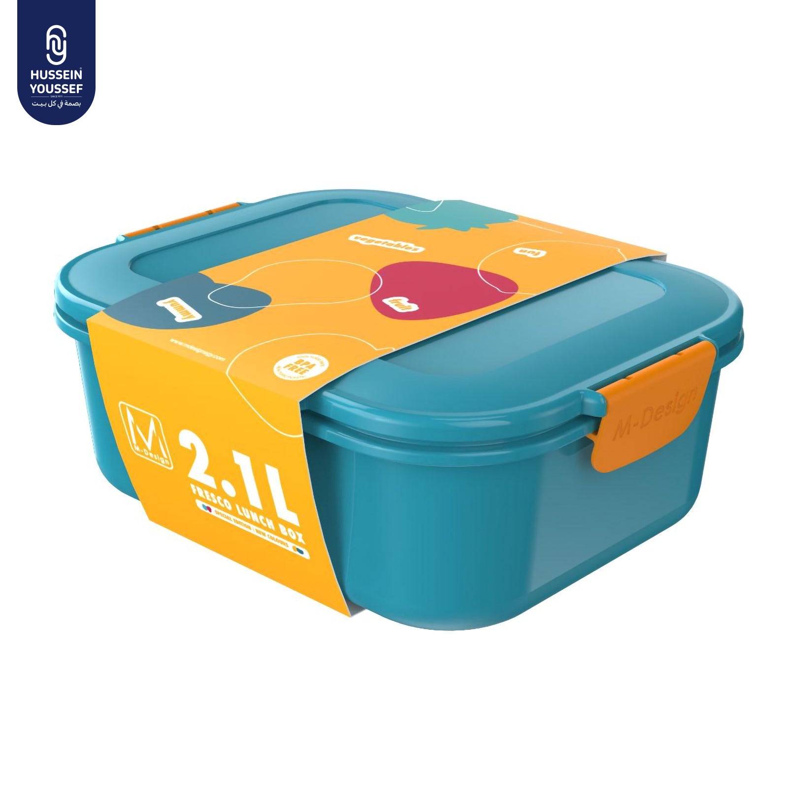 Fuchsia/Teal The New M-Design Fresco Lunch Box - 2.1 L - Hussein Youssef