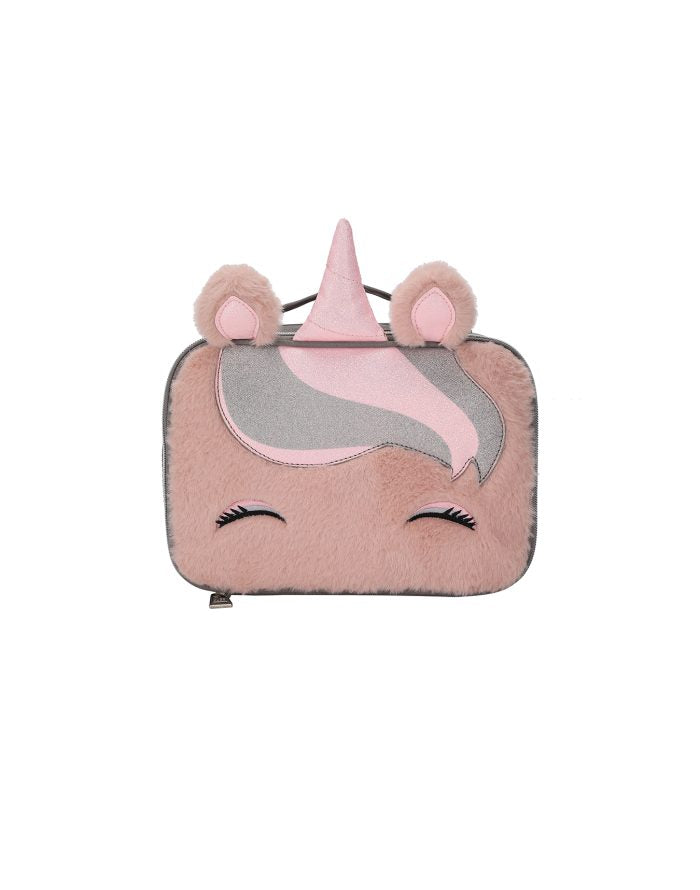 Matt pink Sequin and Fur Unicorn lunch bag - CUBS