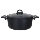Biogranite Pot With Glass Lid Dark Stone Cookin 28 cm