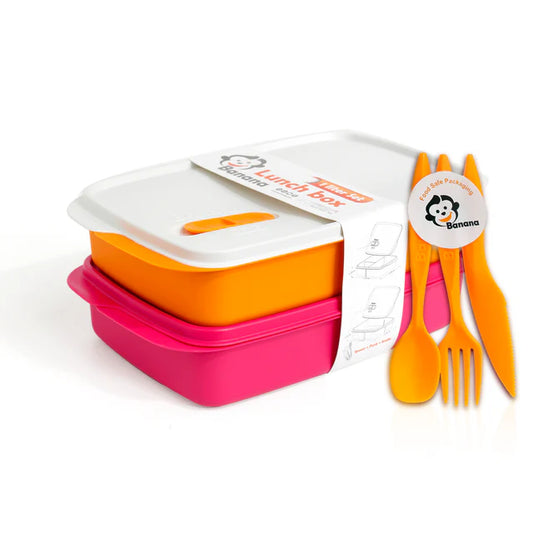 Lunch box set 1 liter 2 pieces