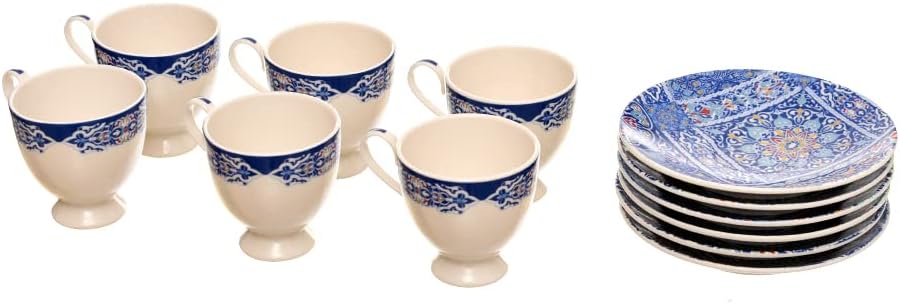 Rosa / Porcelain ( Khayameya Blue Violet Coffee Set 12 pcs 100 ml )