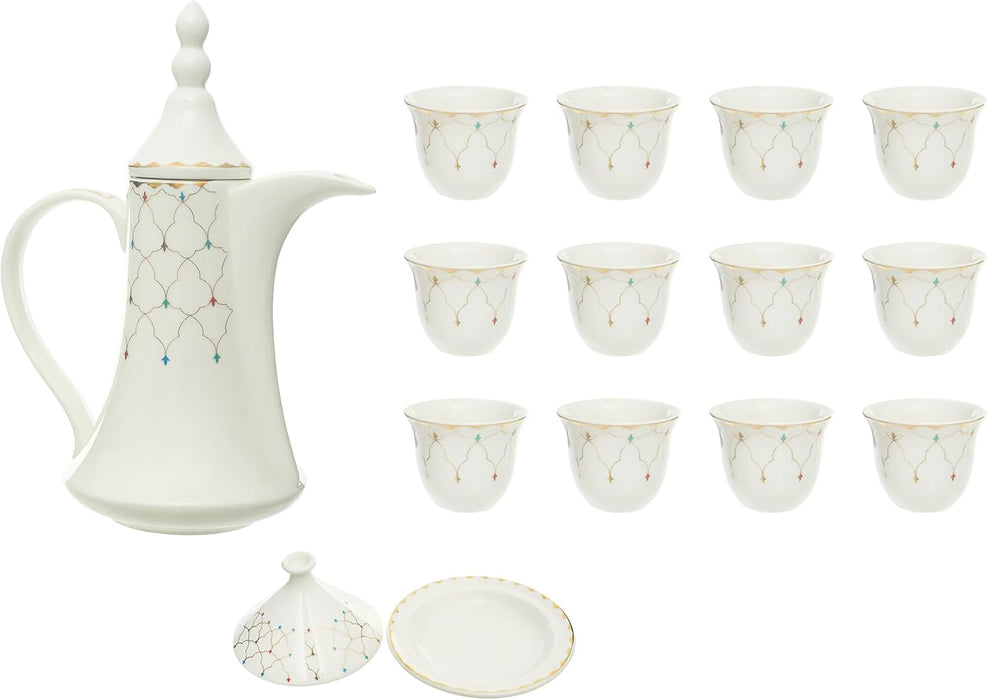 Arabic coffee set for decoration from Rosa FM, 16 pieces, porcelain, multi-colored