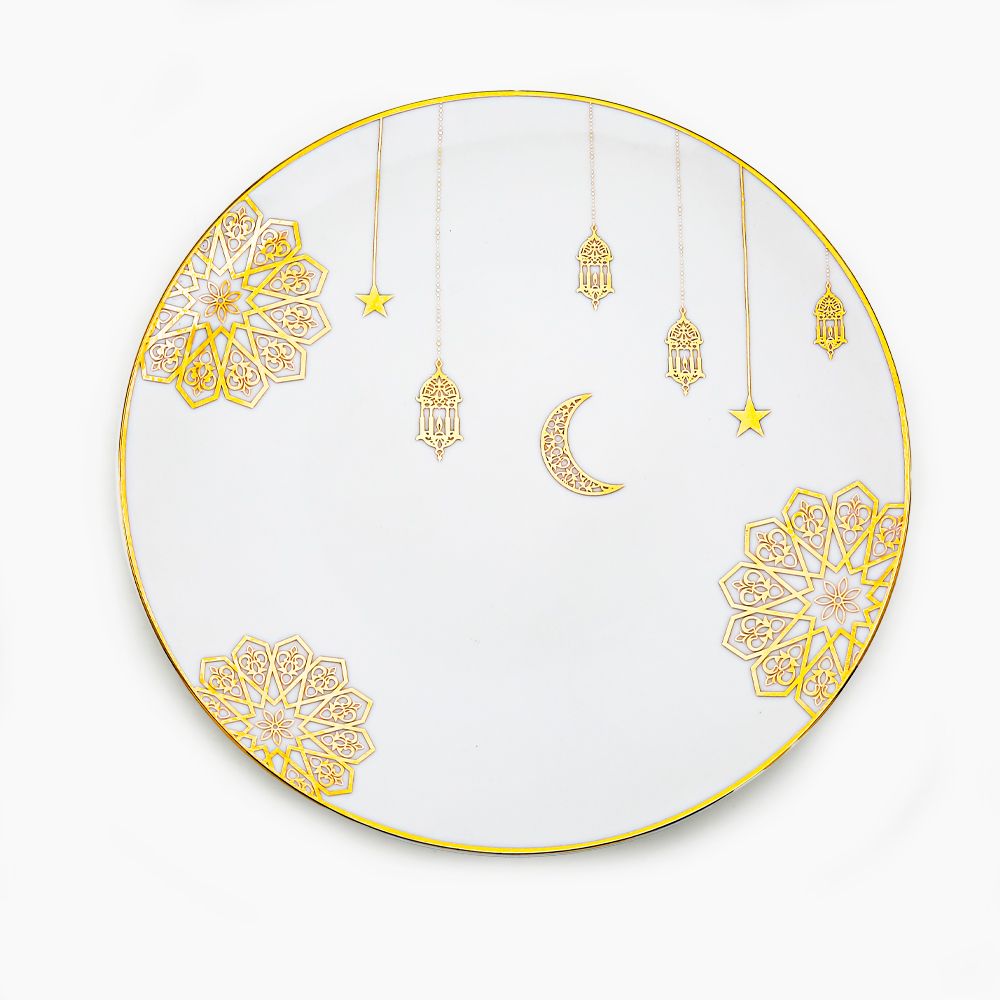 روزا / بورسلين (طبق عشاء مزين بالذهب 27 سم)