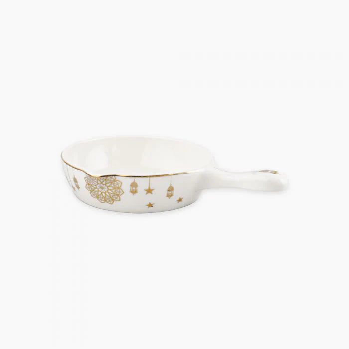 Rosa / Porcelain ( Golden Decorations Egg Pan ) - Hussein Youssef