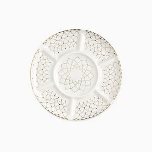 Rosa/Porcelain (Zina Divided Serving Plate 30 cm / 7 Compartments)