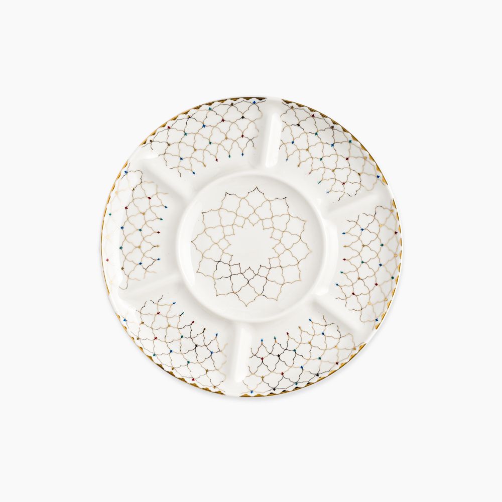 Rosa / Porcelain ( Zina Divided Serving Plate 30 cm / 7 Compartments )