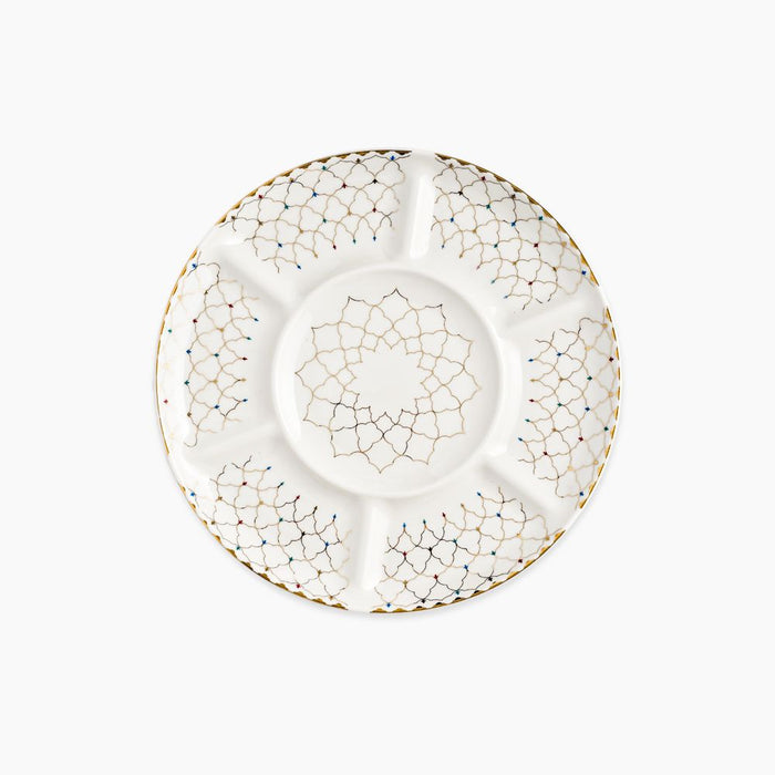 Rosa / Porcelain ( Zina Divided Serving Plate 30 cm / 7 Compartments )