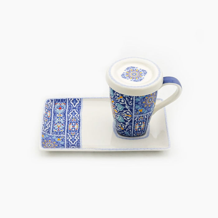 Rosa / Porcelain ( Khayameya Red Roman Mug 225 ml + Cover + Saucer )