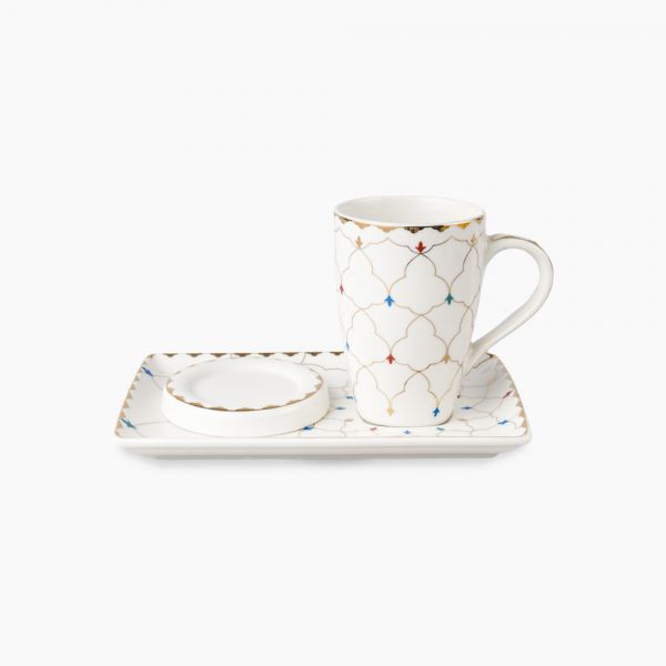 Rosa / Porcelain ( Zina Roman Mug 225 ml + Cover + Saucer )