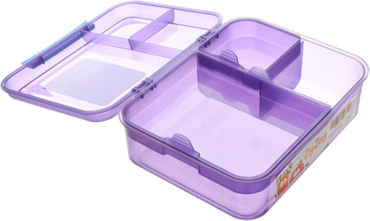 Plastic ZigZag Lunch Box - 1.65 Liter - Purple