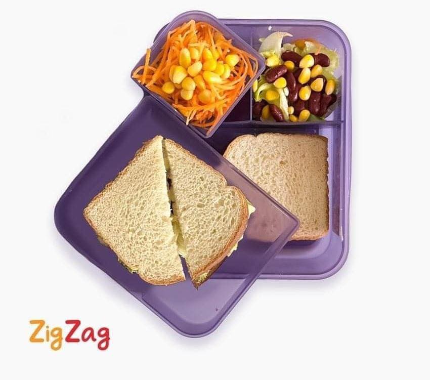 Plastic ZigZag Lunch Box - 1.65 Liter - Purple