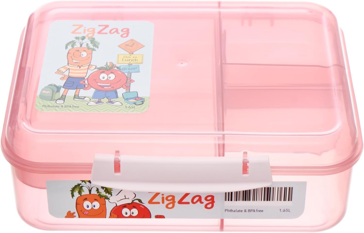 Plastic ZigZag Lunch Box - 1.65 Liter - Pink
