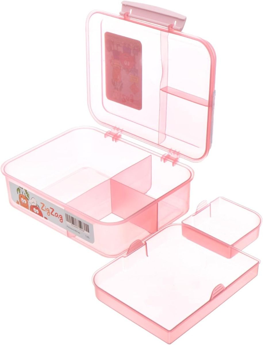 Plastic ZigZag Lunch Box - 1.65 Liter - Pink