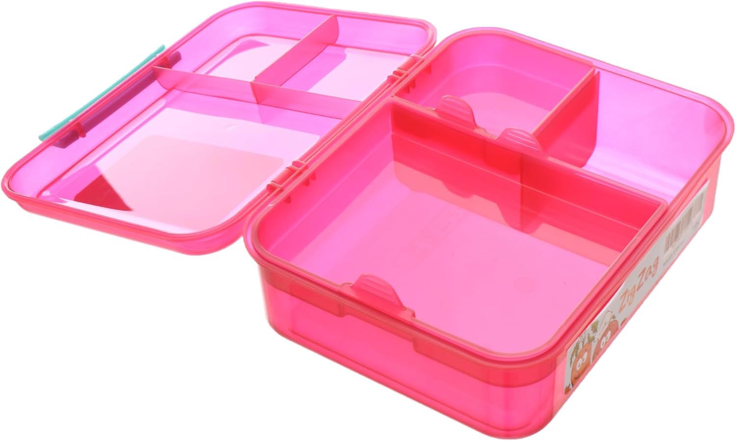 ZINNIA - Plastic ZigZag Lunch Box - 1.65 Liter - Fushia