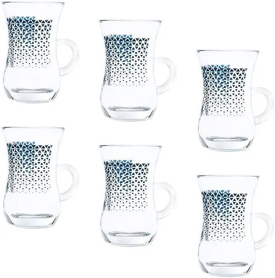 Dimlaj 6-Piece Tea Glass Set with Handle - Elegant & Durable