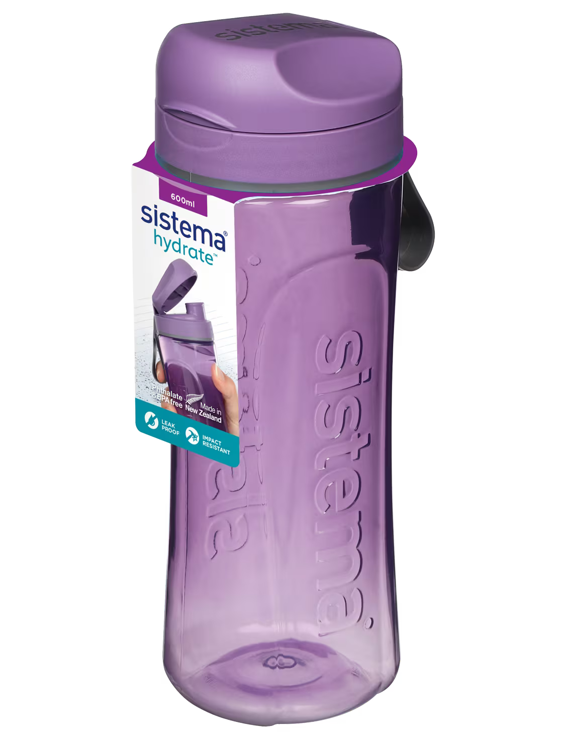 " Sistema Hydrate Tritan Swift Water Bottle | 600 ml | Leakproof Water Bottle | BPA-Free | Recyclable with Terra Cycle®| Assorted Colors "
