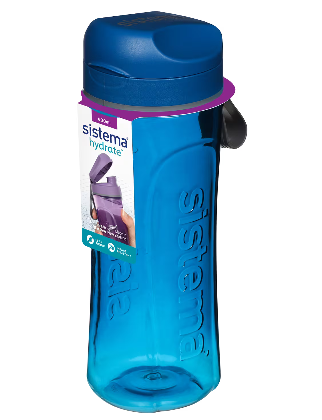 " Sistema Hydrate Tritan Swift Water Bottle | 600 ml | Leakproof Water Bottle | BPA-Free | Recyclable with Terra Cycle®| Assorted Colors "