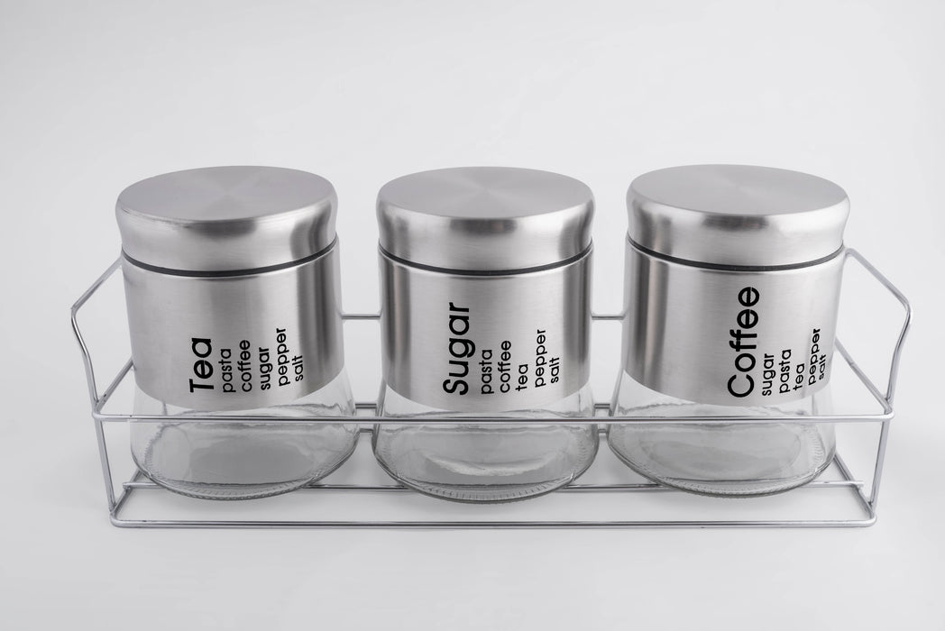 Stainless steel glass spice set 4