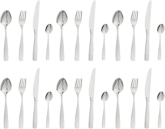 Neoflam Stainless Steel Cutlery Set with Bubble Shaped Pattern, 24 Pieces