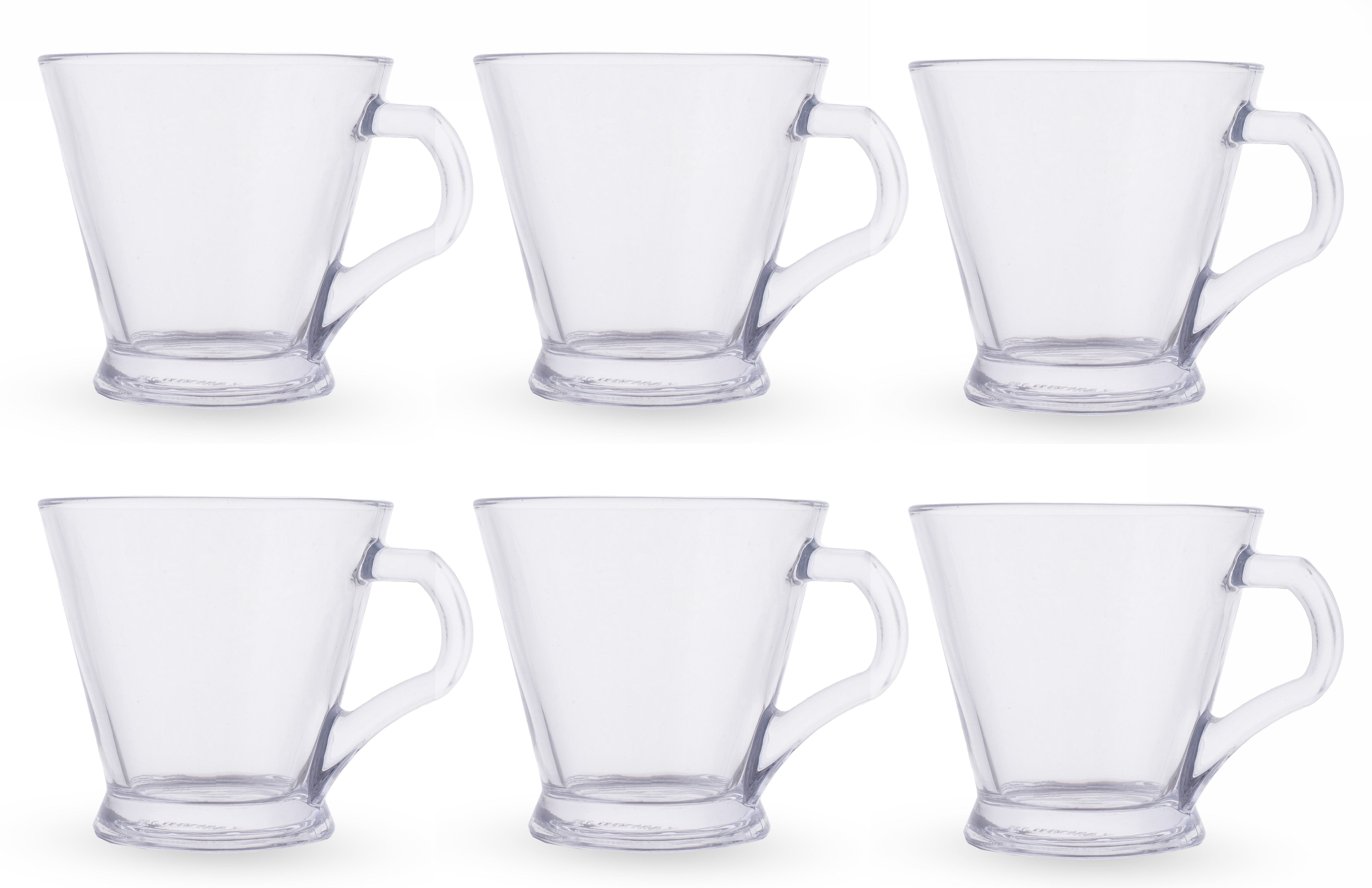 6pcs cone glass mug