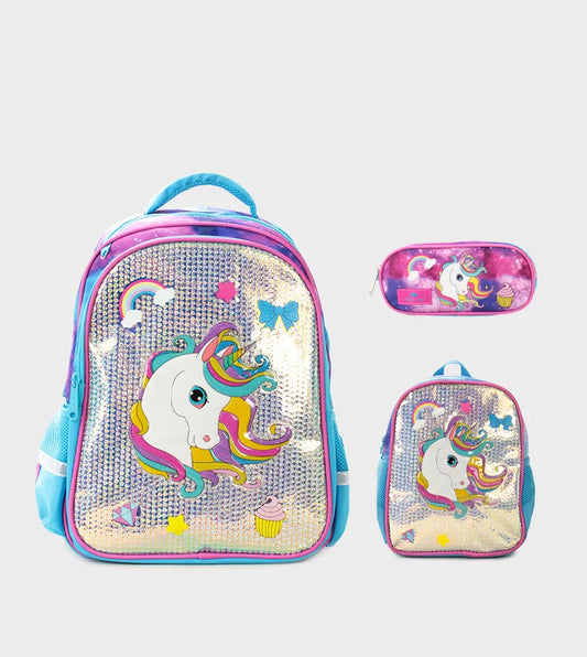 16inch -BACKPACK-ONE COLOR 3-piece set