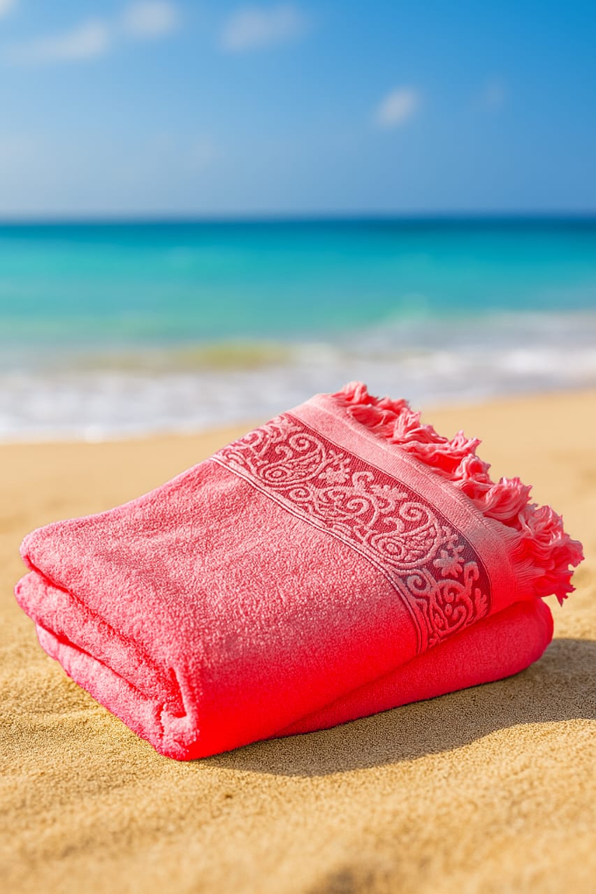 منشفة استحمام جاكار  - قطن 100*50 - Hussein Youssef